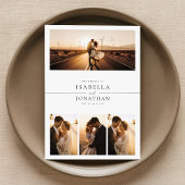 Elegante romantische zonsondergang 8 foto bruiloft kaart