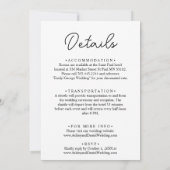 Elegante romantische zwart-wit klassieke bruiloft kaart (Achterkant)