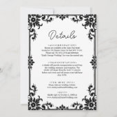 Elegante romantische zwart-wit koppel bruiloft kaart (Achterkant)