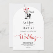 Elegante Romantische Zwarte En Witte Trouwdag Kaart (Voorkant)