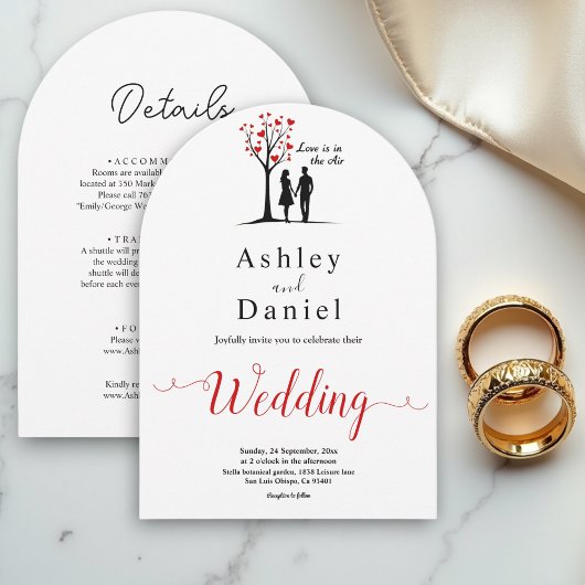 Elegante Romantische Zwarte En Witte Trouwdag Kaart