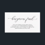 Elegante Romantische, Zwarte, Trouwfonds voor Hone Informatiekaartje<br><div class="desc">Dit is de moderne elegante romantische,  zwarte kalligrafie,  trouwenvelopkaart. U kunt de letterkleuren wijzigen en uw trouwdetails toevoegen in het bijpassende lettertype / lettering. #TeeshaDerrick</div>