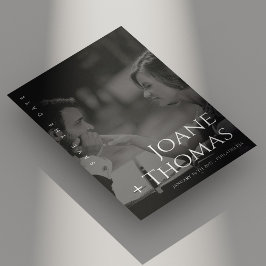 Elegante Romeinse Lettertype Foto Bruiloft Save th The Date