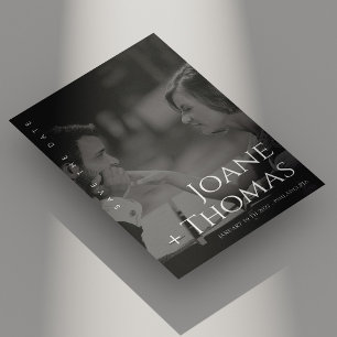 Elegante Romeinse Lettertype Foto Bruiloft Save th The Date