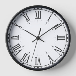 Elegante Romeinse Numerieke Muur Klok ⏳ Zwart & Wi