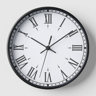 Elegante Romeinse Numerieke Muur Klok ⏳ Zwart & Wi