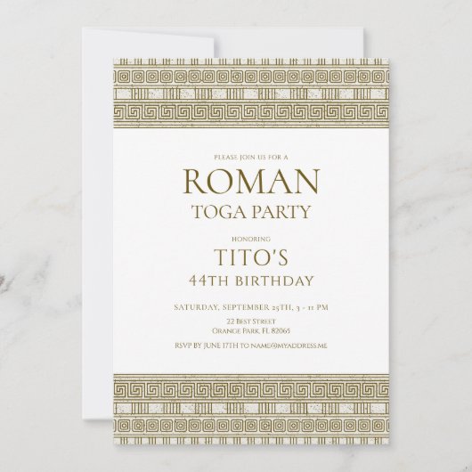 Elegante Romeinse toga party met stenen elementen Kaart (Voorkant)