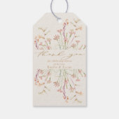 Elegante romige charme wilde bloem bruiloft cadeaulabel (Achterkant)