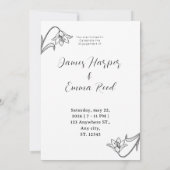 Elegante romige moderne foto floral kaart (Achterkant)