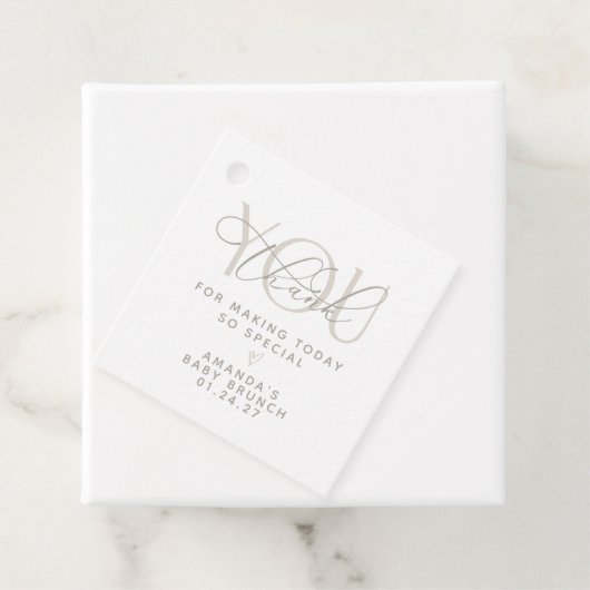 Elegante romige neutrale dank u bedankjes labels (In situ)