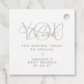 Elegante romige neutrale dank u bedankjes labels (Achterkant)