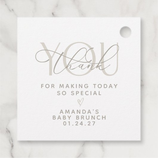 Elegante romige neutrale dank u bedankjes labels (Achterkant)