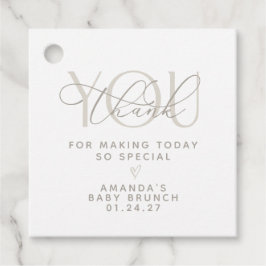 Elegante romige neutrale dank u bedankjes labels