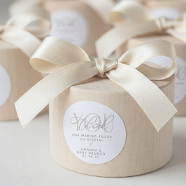 Elegante romige neutrale dank u ronde sticker