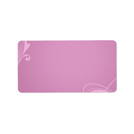 Elegante romige roze swirls etiket (Voorkant)