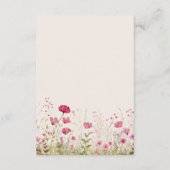 Elegante romige wilde bloem bruiloft informatiekaartje (Achterkant)