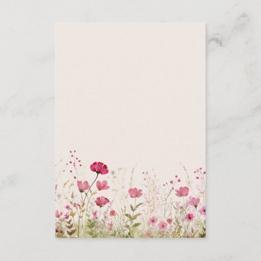 Elegante romige wilde bloem bruiloft informatiekaartje (Achterkant)