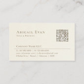 Elegante Romige Witte en Gouden Veer Logo Notaris Visitekaartje (Achterkant)