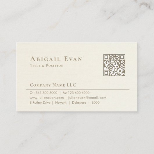 Elegante Romige Witte en Gouden Veer Logo Notaris Visitekaartje (Achterkant)