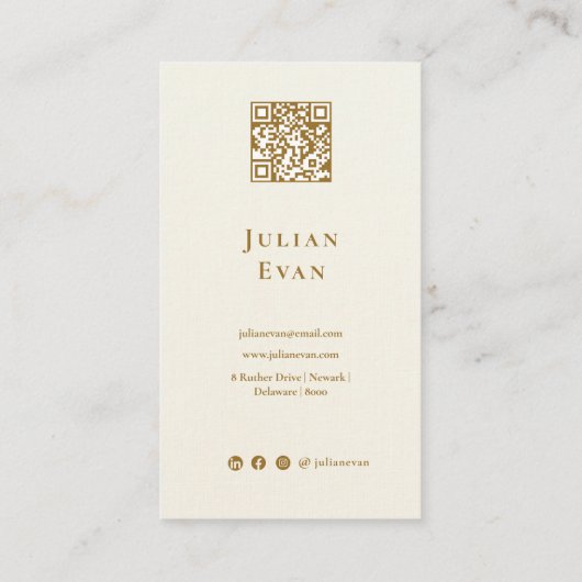 Elegante romige witte glitter goud Sophisticated Visitekaartje (Achterkant)