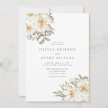 Elegante romige witte Waterverf bloemenbruiloft