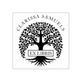 Elegante Ronde Boom Aangepaste Naam Ex Libris Rubberstempel (Afrduk)