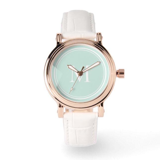 Elegante Ronde Cirkel Monogram Horloge (Voorkant)