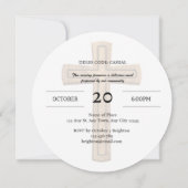 Elegante Ronde Fellowship Dinner Uitnodiging (Achterkant)