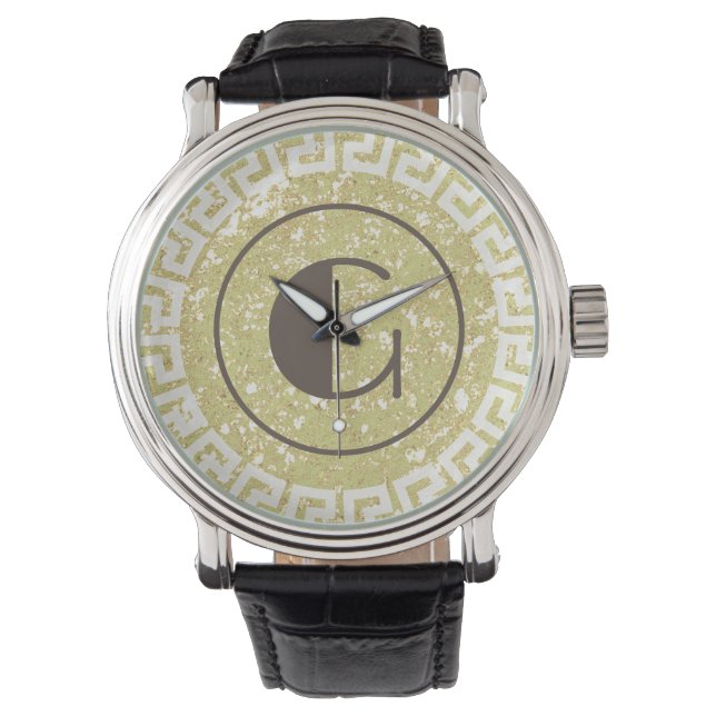 Elegante ronde gepersonaliseerd horloge (Voorkant)