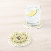 Elegante ronde gepersonaliseerd zandsteen onderzetter (Zijkant)