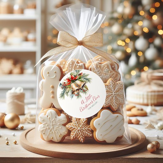 Elegante ronde Kerst stickers |Rood, Groen, Goud