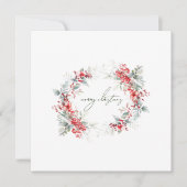 Elegante Ronde Krans Kerstmis Winter Photo Square Feestdagenkaart (Voorkant)