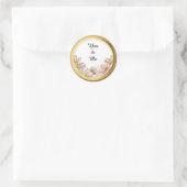 Elegante ronde lijst met bloemaccenten sticker (Tas)