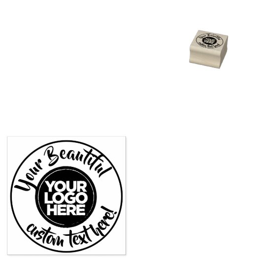 Elegante ronde logo cirkel tekst script kalligrafi rubberstempel (Gestempeld)
