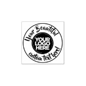 Elegante ronde logo cirkel tekst script kalligrafi rubberstempel (Afrduk)