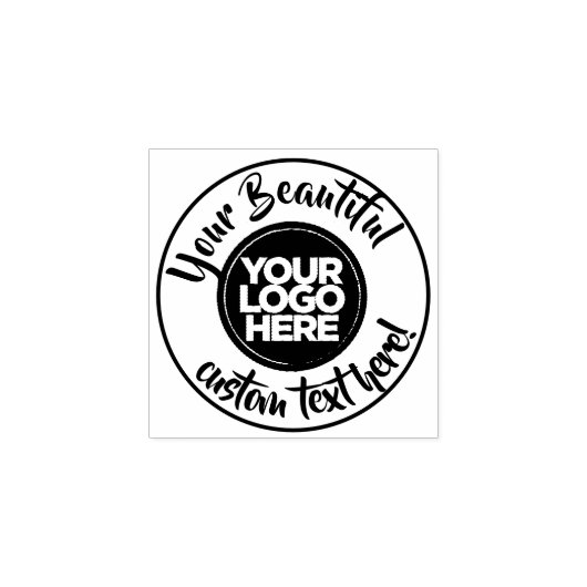 Elegante ronde logo cirkel tekst script kalligrafi rubberstempel (Afrduk)