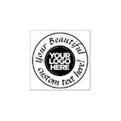 Elegante ronde logo cirkel tekstscript  rubberstempel (Afrduk)