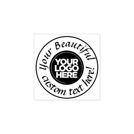 Elegante ronde logo cirkel tekstscript  rubberstempel (Afrduk)