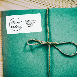 Elegante ronde Merry Christmas Return Adres Label