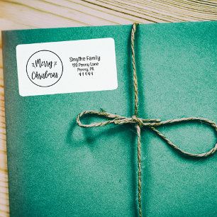 Elegante ronde Merry Christmas Return Adres Label