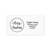 Elegante ronde Merry Christmas Return Adres Label (Voorkant)