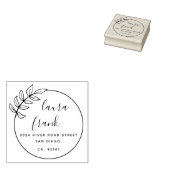 Elegante ronde paar namen bruiloft retour adres rubberstempel (Gestempeld)