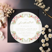 Elegante ronde romantische bloemenlente niet foto save the date