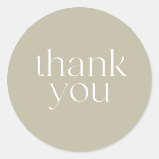 Elegante ronde steen beige dank u, zegel, Sticker