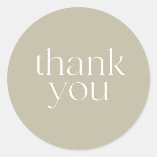 Elegante ronde steen beige dank u, zegel, Sticker (Voorkant)