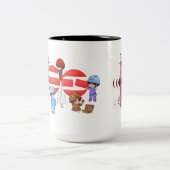 Elegante Rood Abstract Ontwerp Mok | Moderne Esthe (Center)