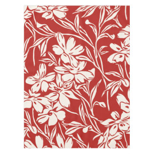 Elegante Rood Abstracte Bloem Illustratie Patroon Tafelkleed