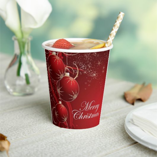 Elegante Rood en goud feestelijke vrolijke kerst Papieren Bekers (Insitu)