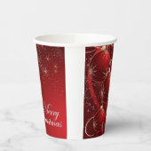 Elegante Rood en goud feestelijke vrolijke kerst Papieren Bekers (Links)