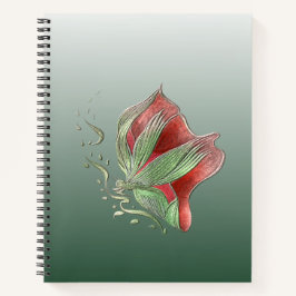 Elegante Rood en Groen Spiraal Notitieboek